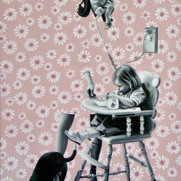 71. Carmen on the Phone, 90x60 cm